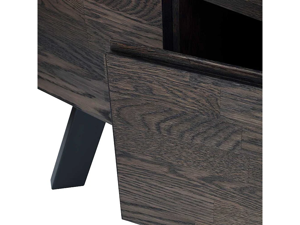 Wohnzimmer Sideboard in Rauchfarben lackiert Eiche Massivholz