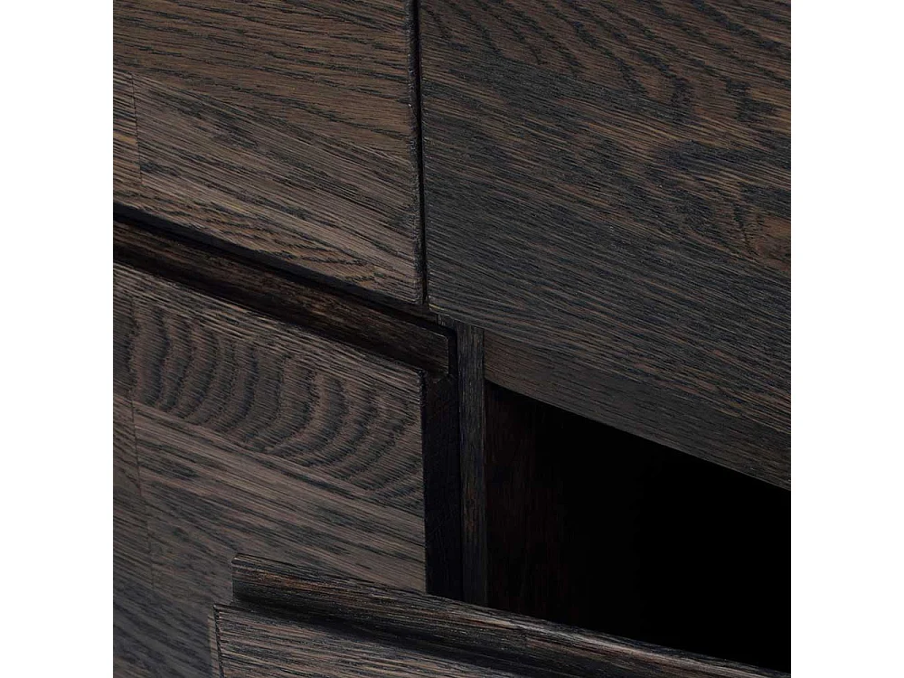 Wohnzimmer Sideboard in Rauchfarben lackiert Eiche Massivholz