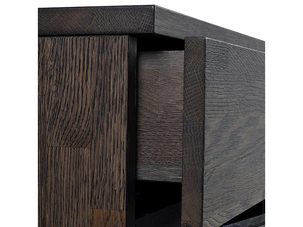 Wohnzimmer Sideboard in Rauchfarben lackiert Eiche Massivholz