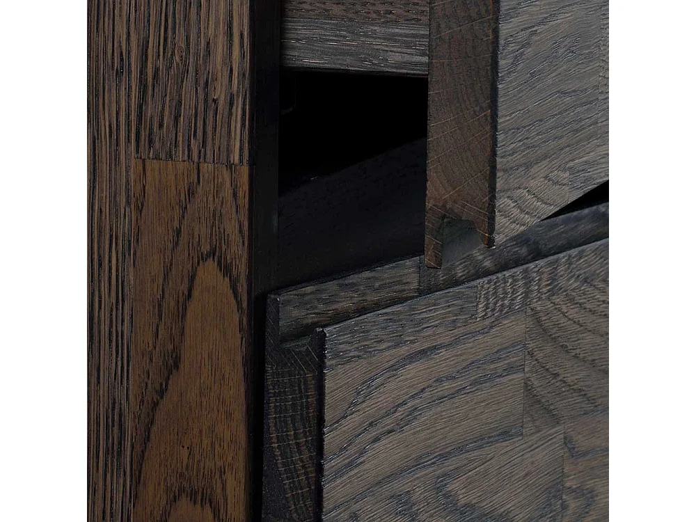 Wohnzimmer Sideboard in Rauchfarben lackiert Eiche Massivholz