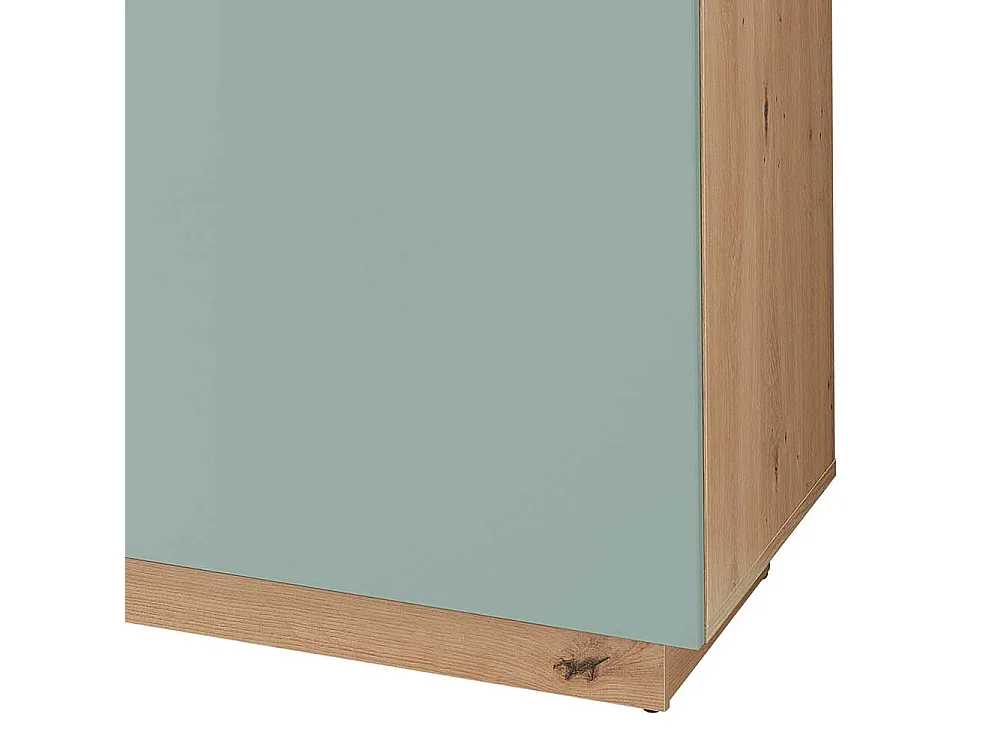 XL Wohnzimmerkommode in Graugrün und Wildeiche NB 240 cm breit