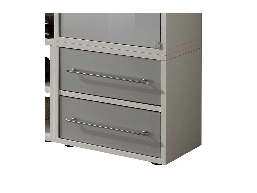 Sideboard für Büro Weiß Grauglas