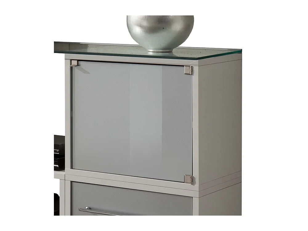 Sideboard für Büro Weiß Grauglas