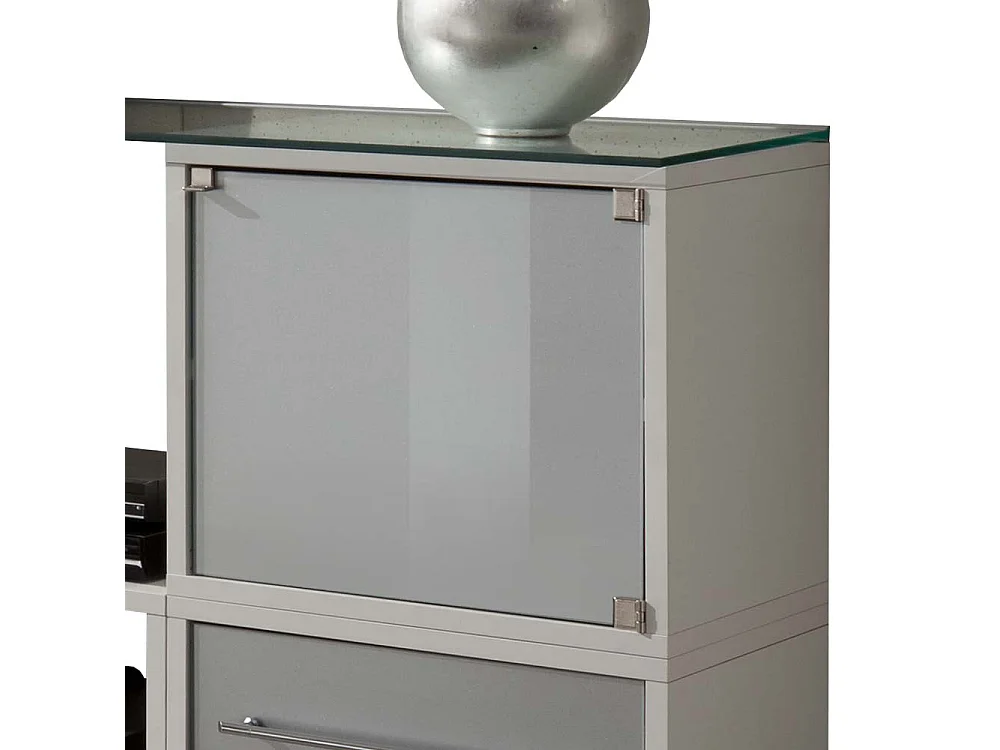 Sideboard für Büro Weiß Grauglas