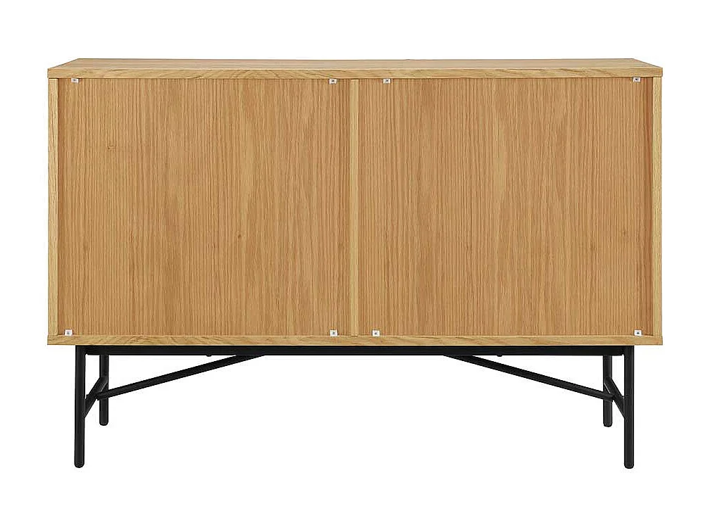 Sideboard mit Schubladen im Skandi Design Eichefarben und Schwarz