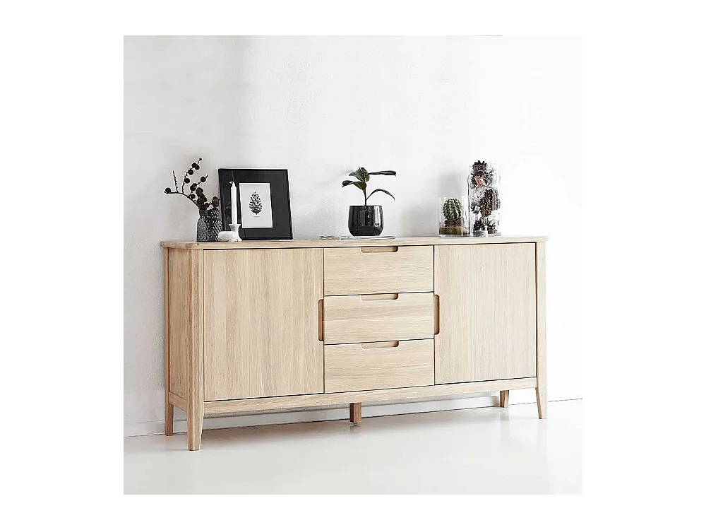 Massivholz Sideboard aus Eiche Bianco geölt 180 cm breit