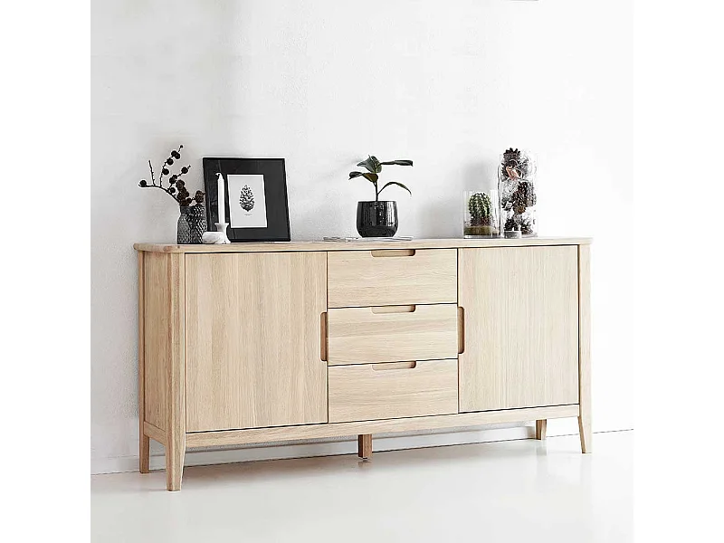 Massivholz Sideboard aus Eiche Bianco geölt 180 cm breit