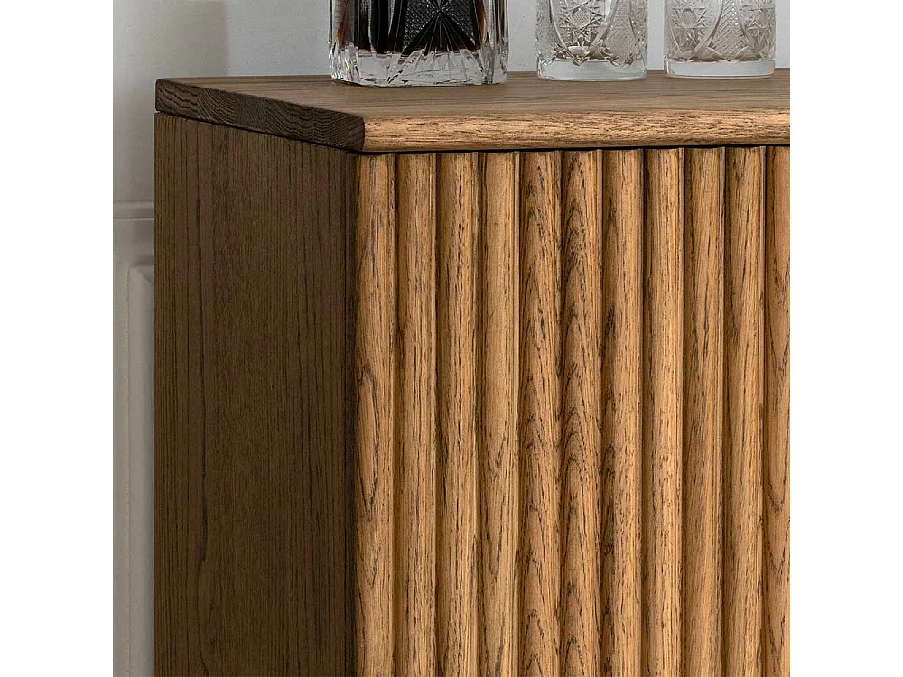 Skandi Esszimmerkommode aus Eiche Massivholz braun geölt