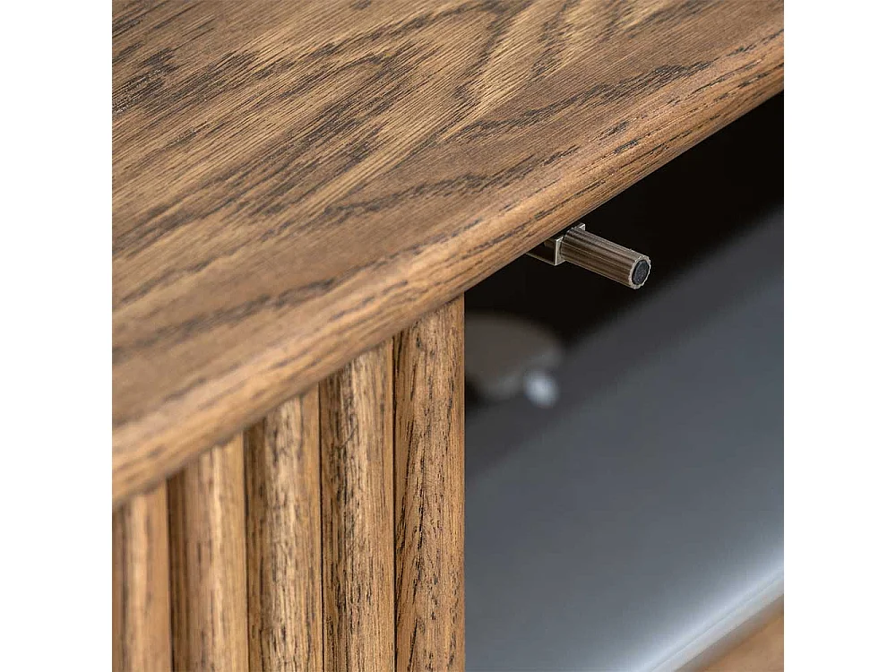 Skandi Esszimmerkommode aus Eiche Massivholz braun geölt