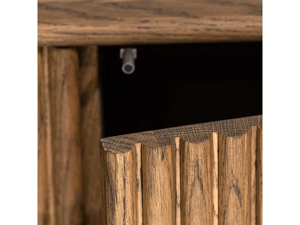 Skandi Esszimmerkommode aus Eiche Massivholz braun geölt