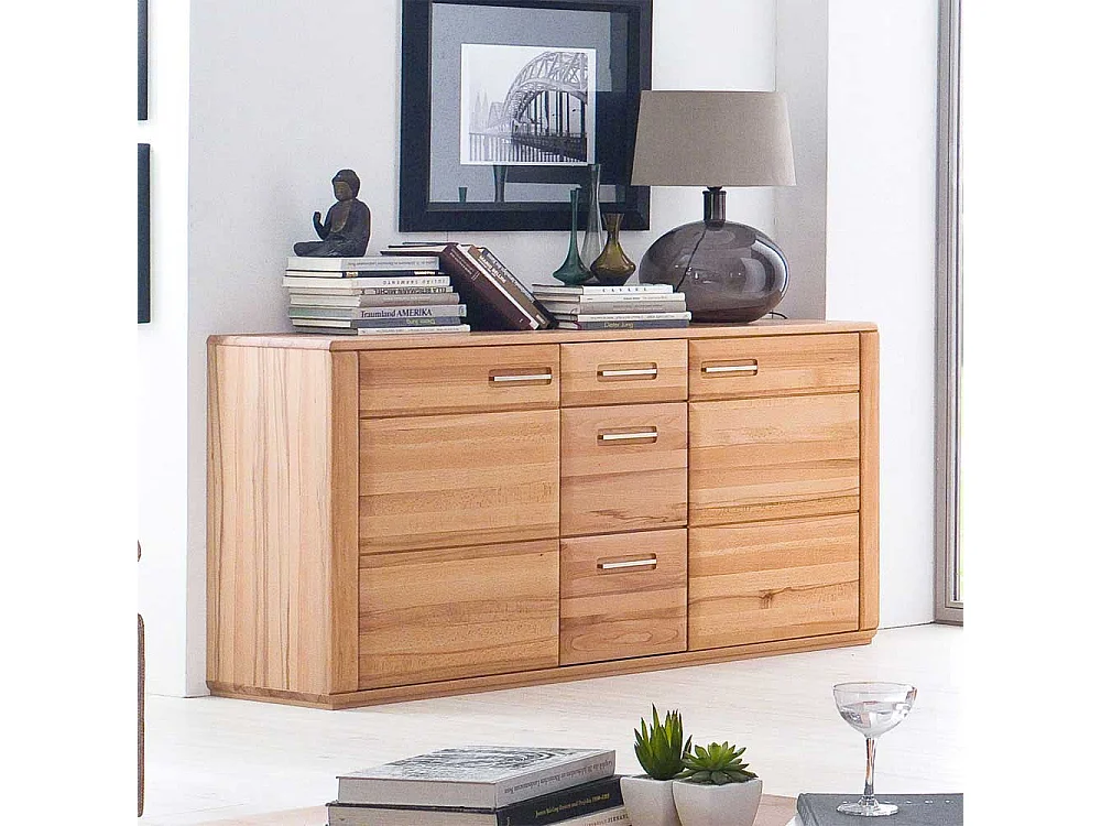 Wohnzimmer Sideboard aus Kernbuche Massivholz 160 cm breit