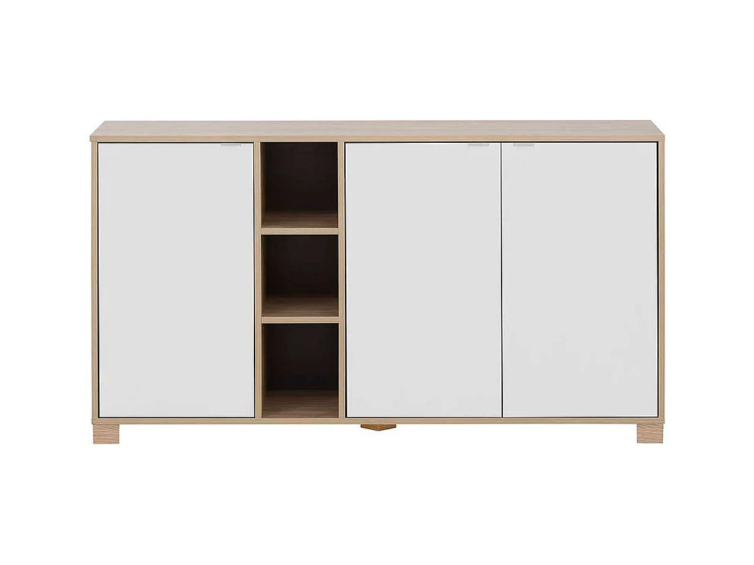 Esszimmerkommode in Eiche hell und Weiß modernem Design