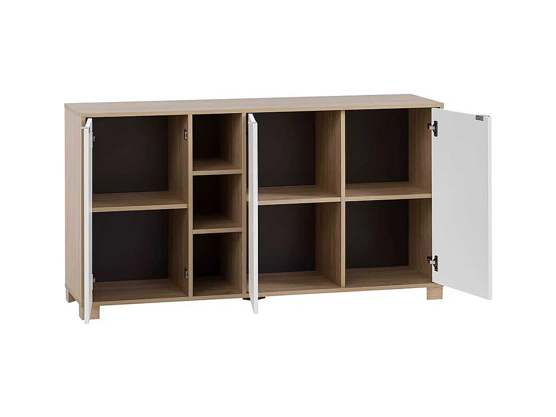 Esszimmerkommode in Eiche hell und Weiß modernem Design