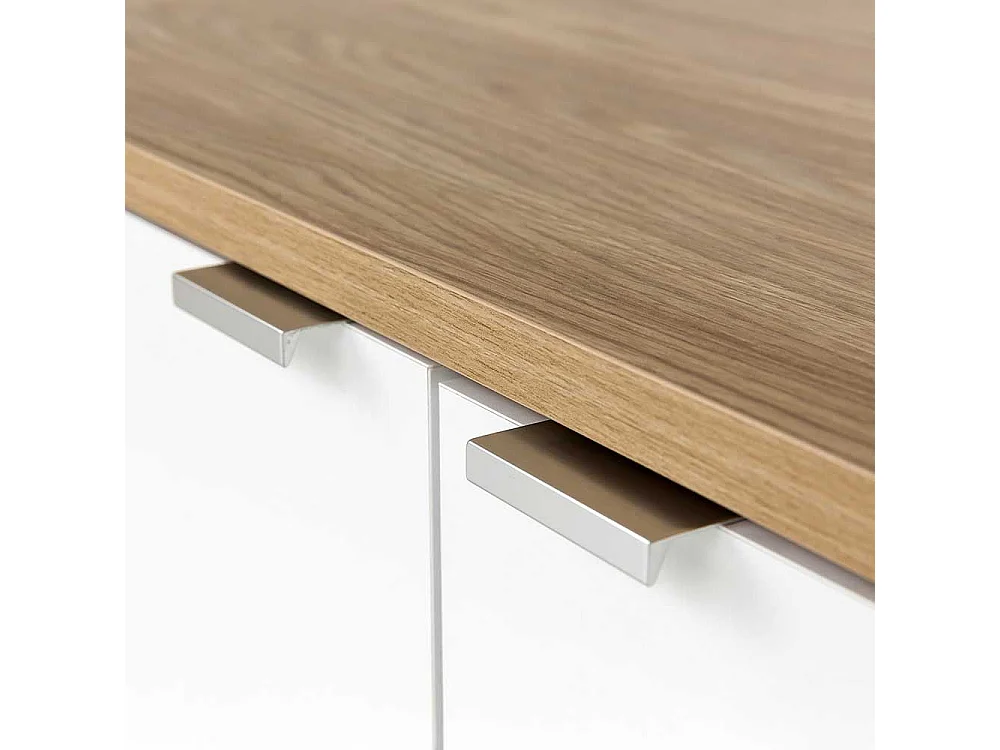 Esszimmerkommode in Eiche hell und Weiß modernem Design