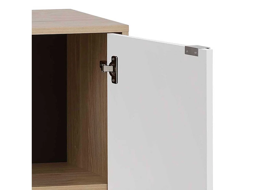 Esszimmerkommode in Eiche hell und Weiß modernem Design