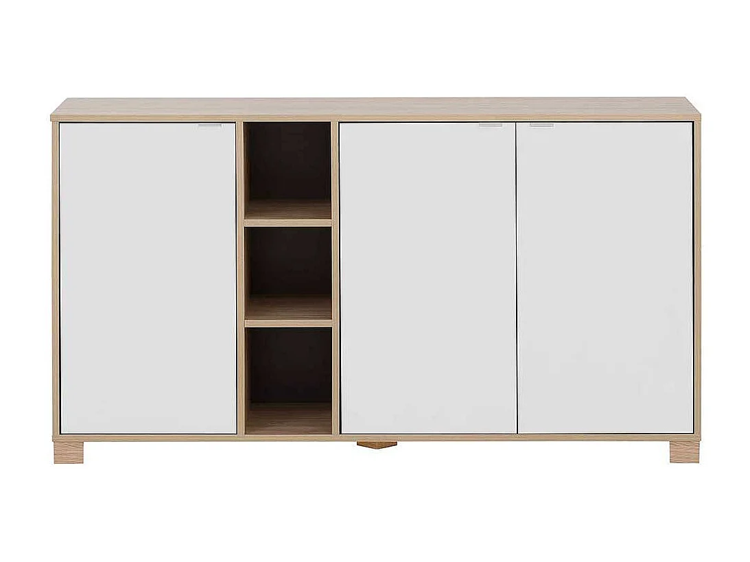 Esszimmerkommode in Eiche hell und Weiß modernem Design