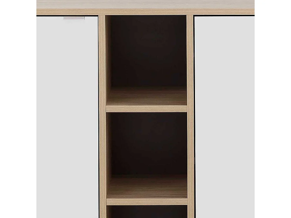 Esszimmerkommode in Eiche hell und Weiß modernem Design