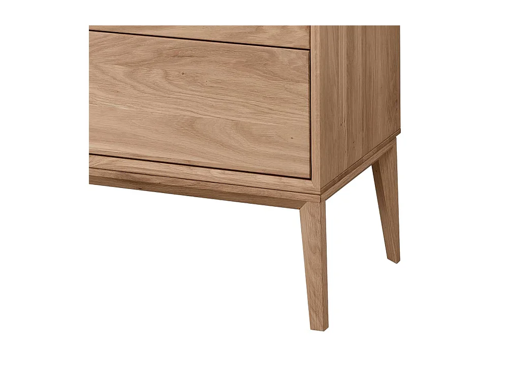 Sideboard mit Schubladen aus Wildeiche Massivholz Bianco geölt 178 cm breit