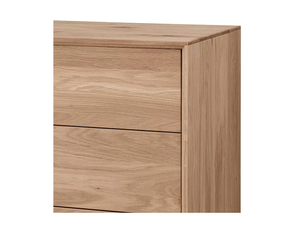 Sideboard mit Schubladen aus Wildeiche Massivholz Bianco geölt 178 cm breit