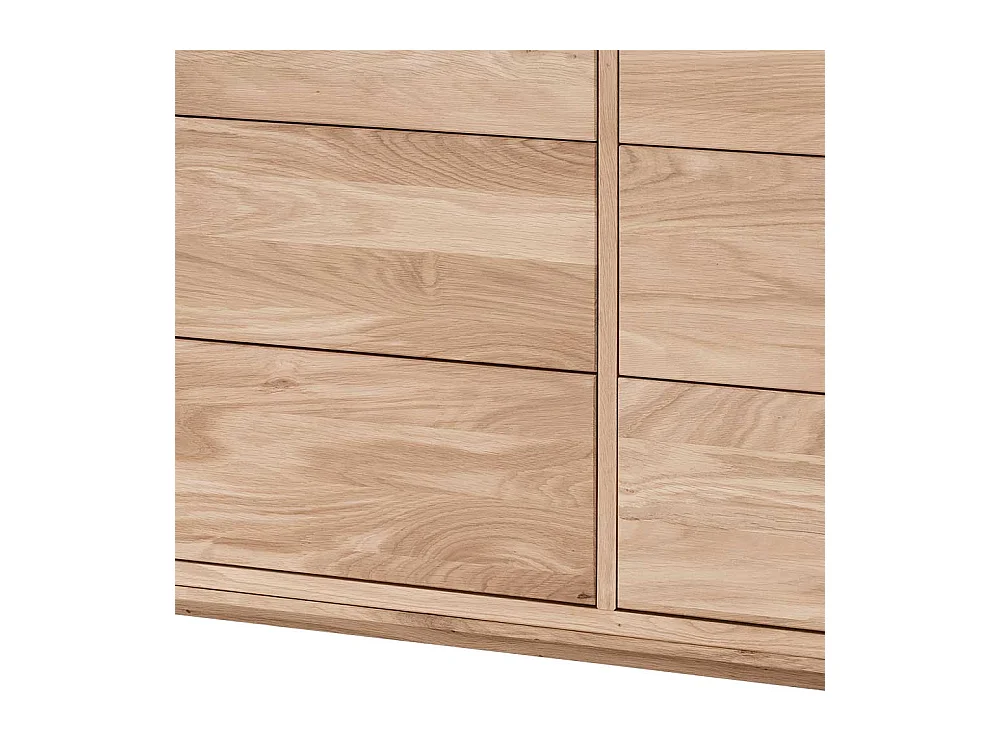 Sideboard mit Schubladen aus Wildeiche Massivholz Bianco geölt 178 cm breit