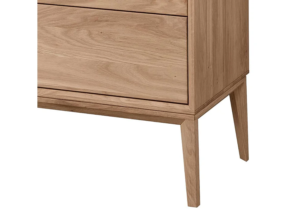 Sideboard mit Schubladen aus Wildeiche Massivholz Bianco geölt 178 cm breit