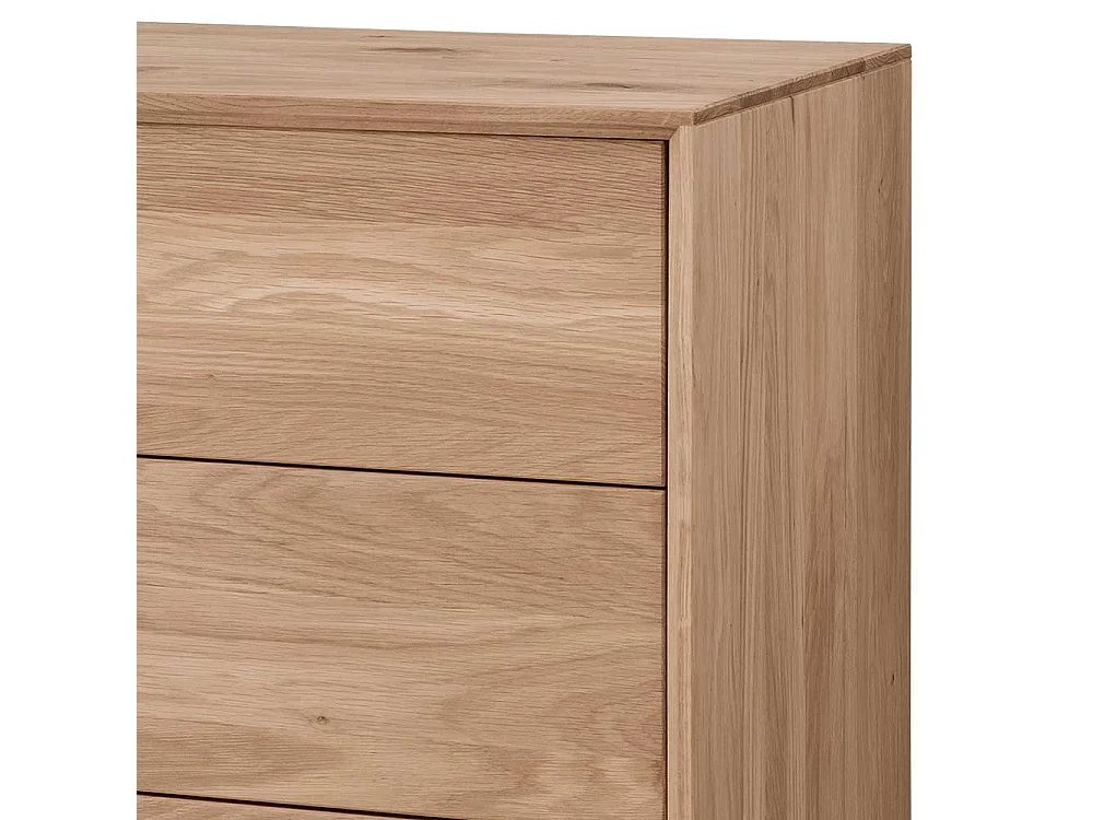 Sideboard mit Schubladen aus Wildeiche Massivholz Bianco geölt 178 cm breit