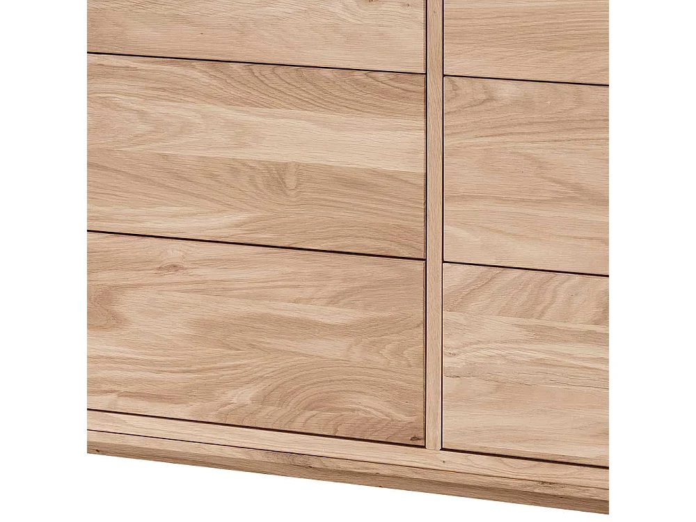 Sideboard mit Schubladen aus Wildeiche Massivholz Bianco geölt 178 cm breit