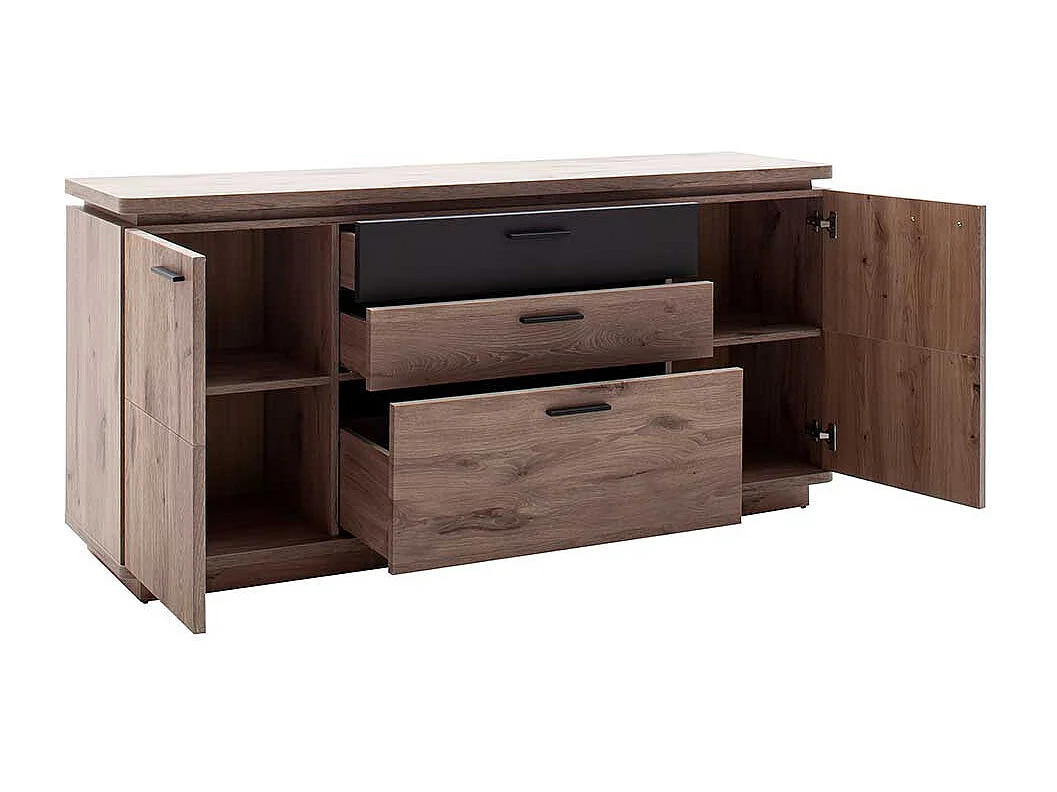 Esszimmersideboard in Wildeichefarben und Anthrazit 170 cm breit