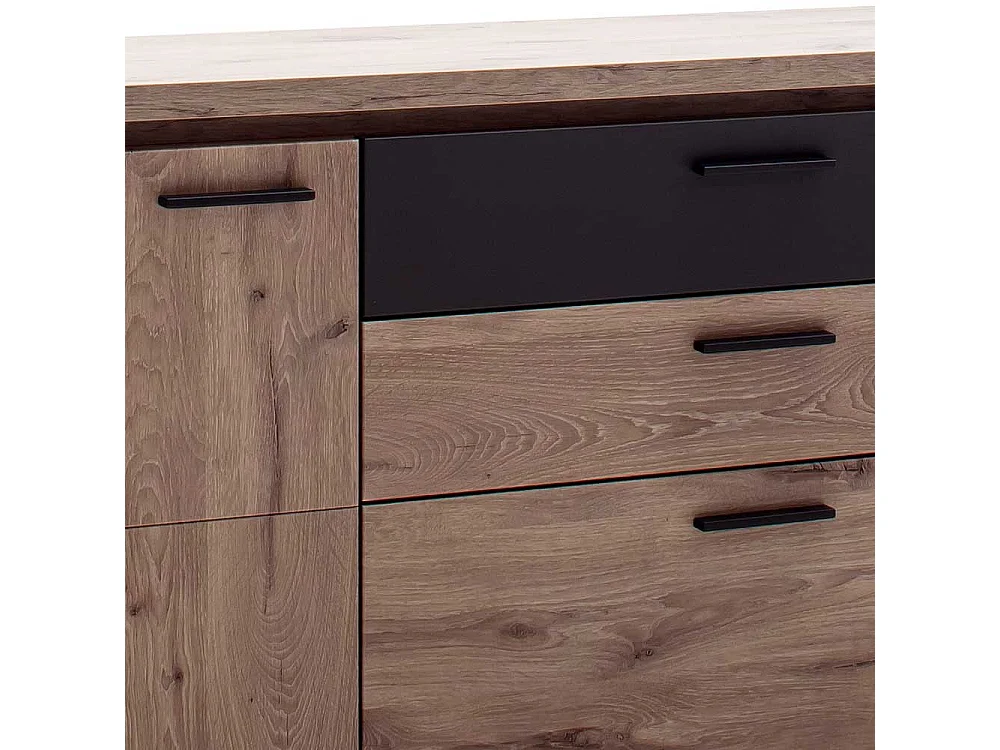 Esszimmersideboard in Wildeichefarben und Anthrazit 170 cm breit