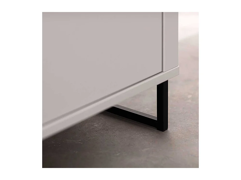 Sideboard mit Bügelgestell in Weiß und Holzoptik Wildeiche 189 cm breit