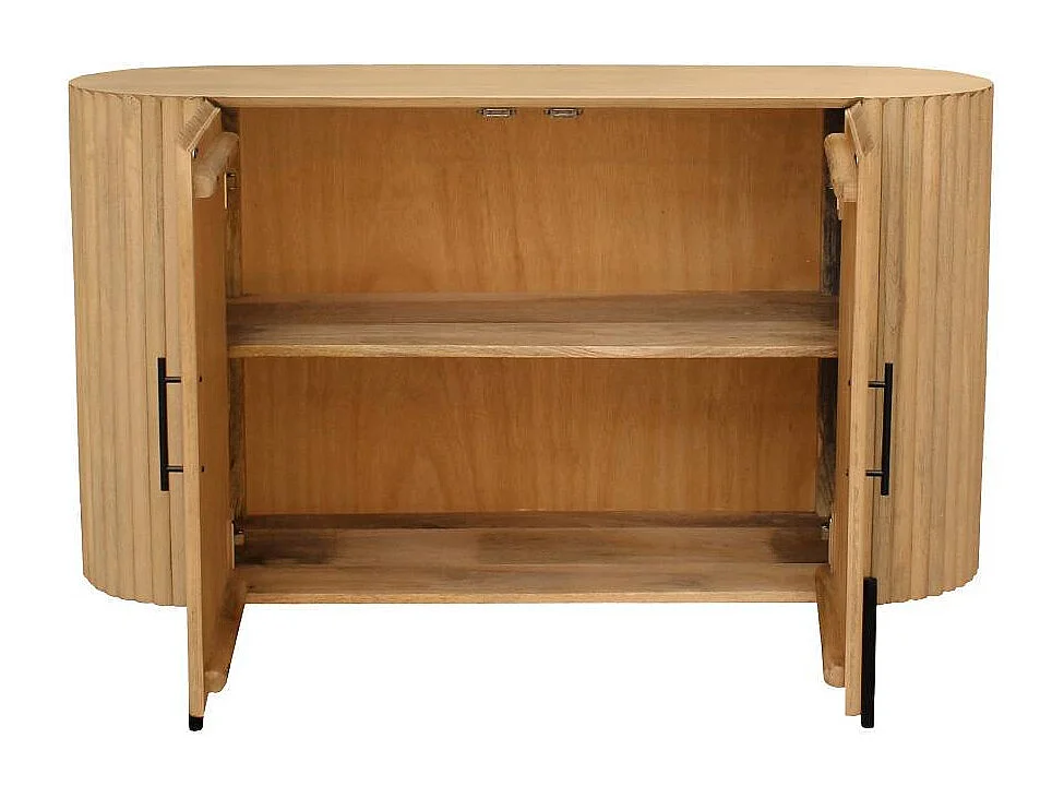 Sideboard Wohnzimmerkommode in ovaler Form im Skandi Design