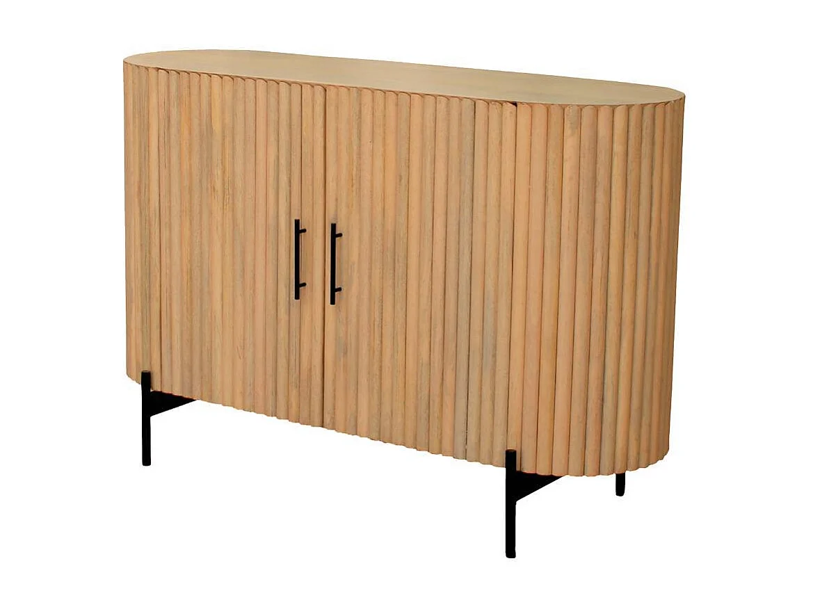 Sideboard Wohnzimmerkommode in ovaler Form im Skandi Design