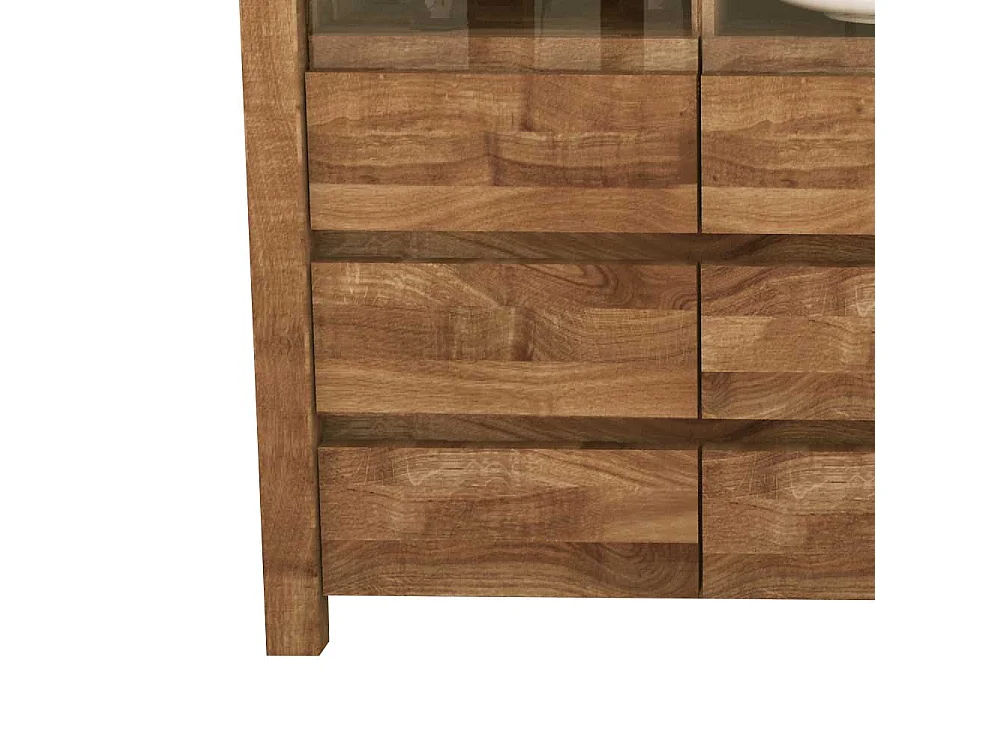 Sideboard aus Wildeiche Massivholz Glas