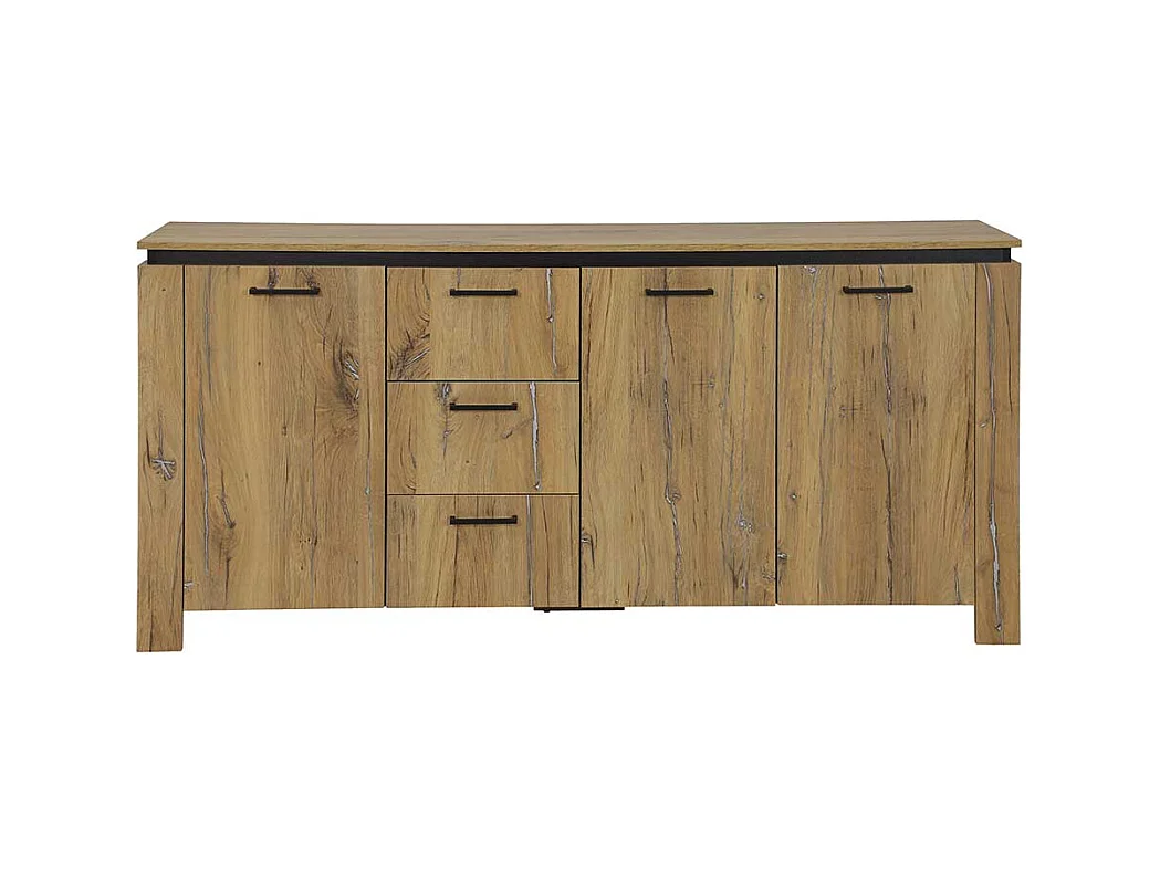 Modernes Esszimmersideboard in Zinneichefarben und Schwarz 180 cm breit