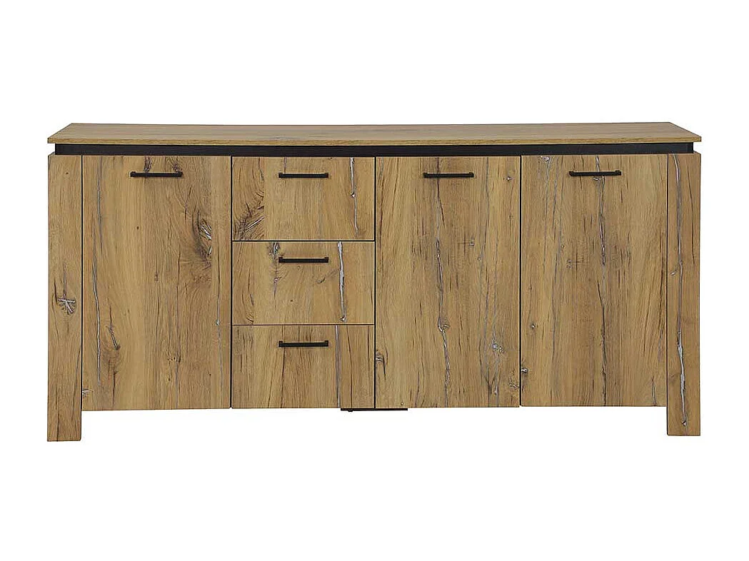 Modernes Esszimmersideboard in Zinneichefarben und Schwarz 180 cm breit