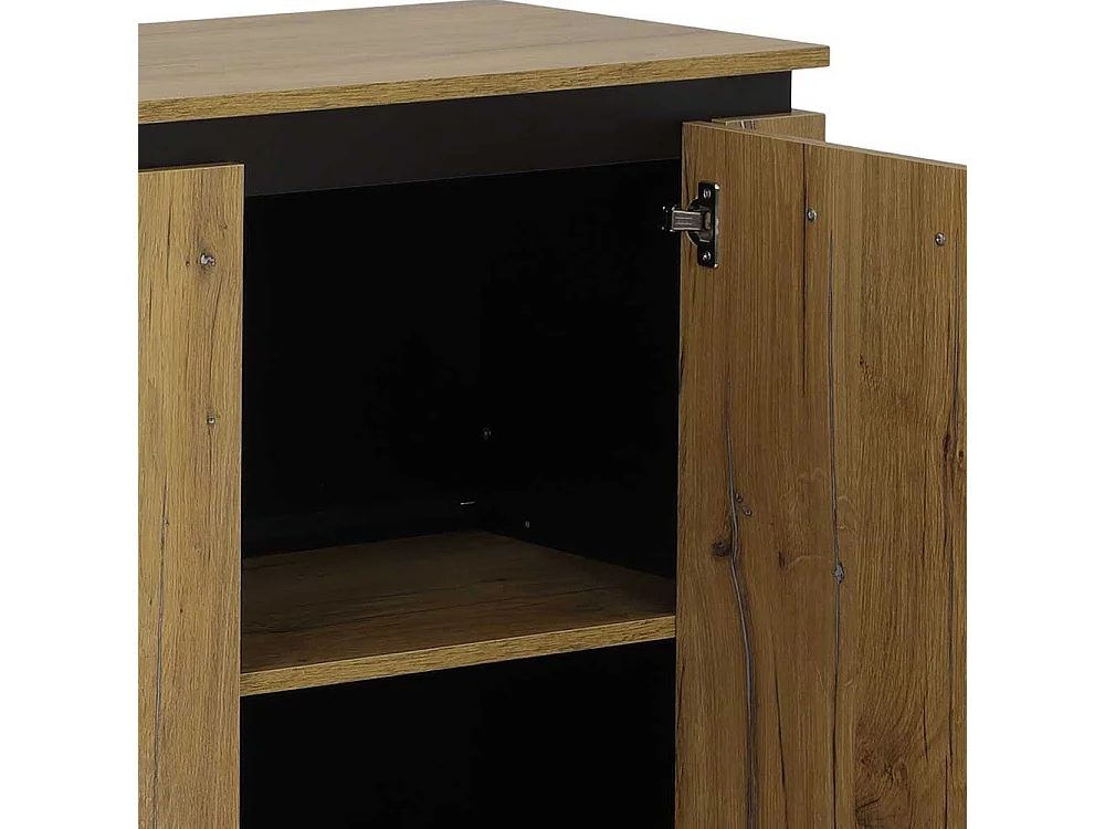 Modernes Esszimmersideboard in Zinneichefarben und Schwarz 180 cm breit