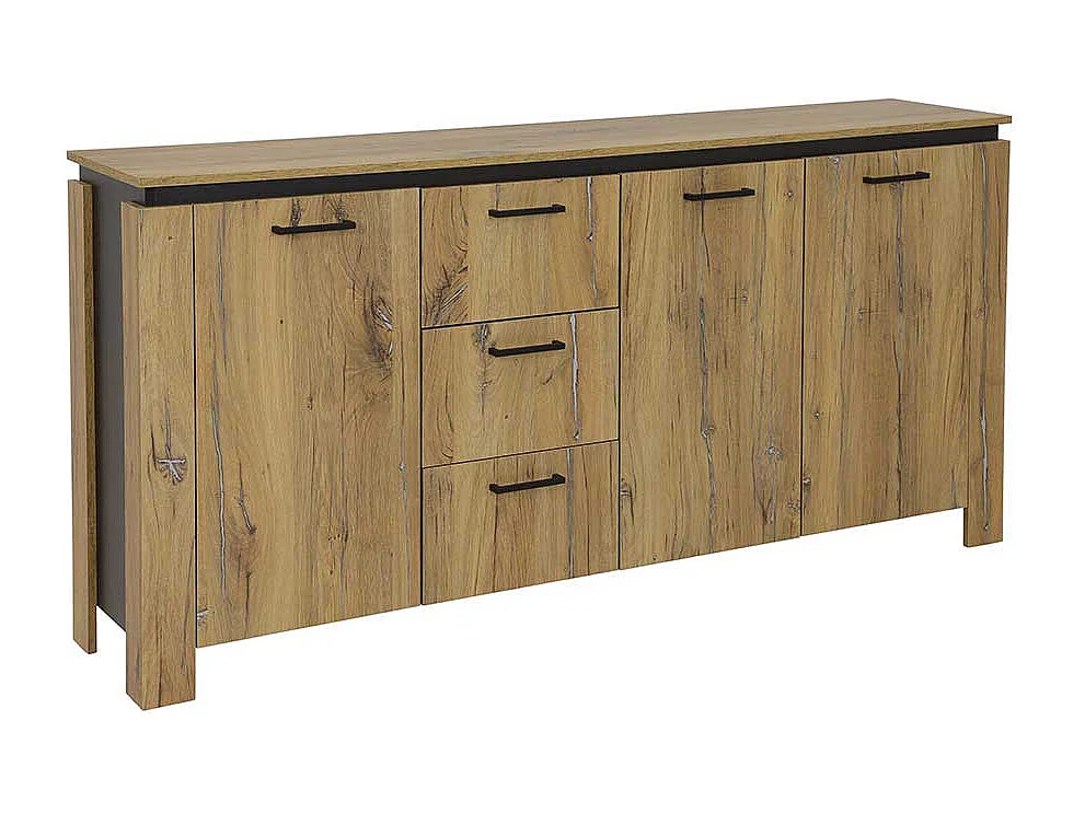Modernes Esszimmersideboard in Zinneichefarben und Schwarz 180 cm breit