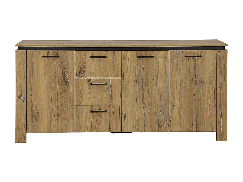 Modernes Esszimmersideboard in Zinneichefarben und Schwarz 180 cm breit