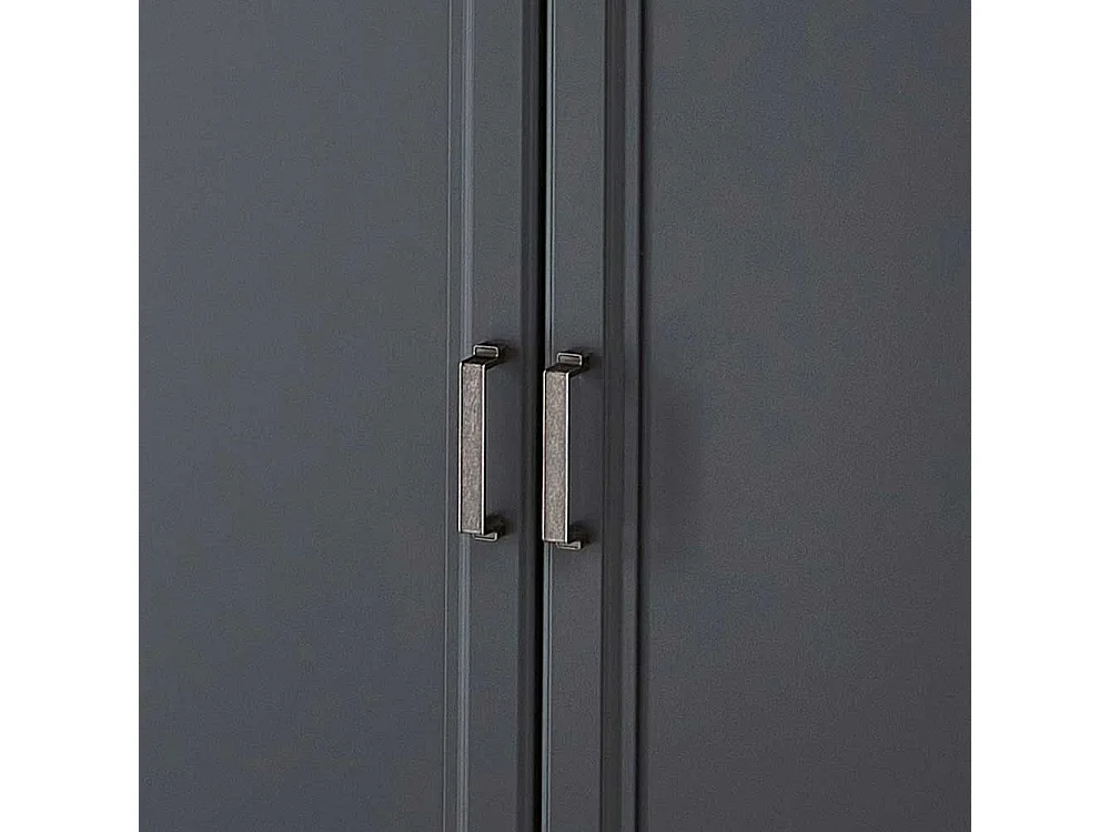 Esszimmer Sideboard in Dunkelgrau und Eichefarben Landhausstil