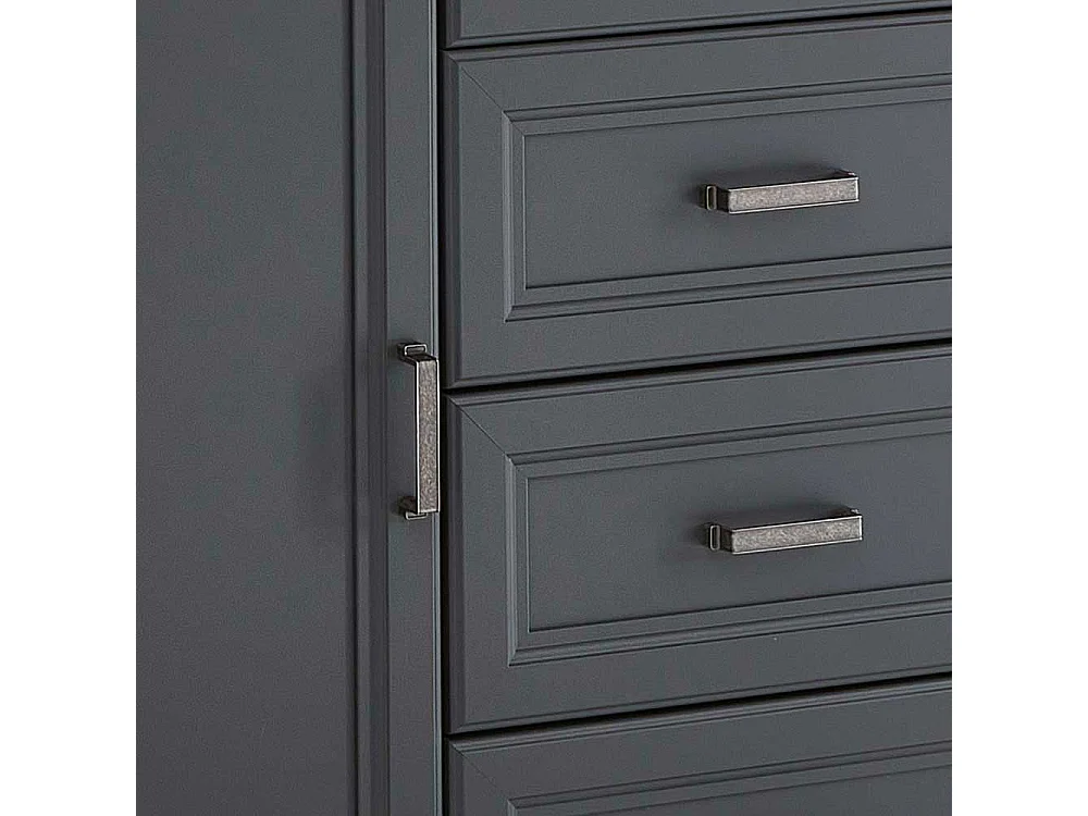 Esszimmer Sideboard in Dunkelgrau und Eichefarben Landhausstil