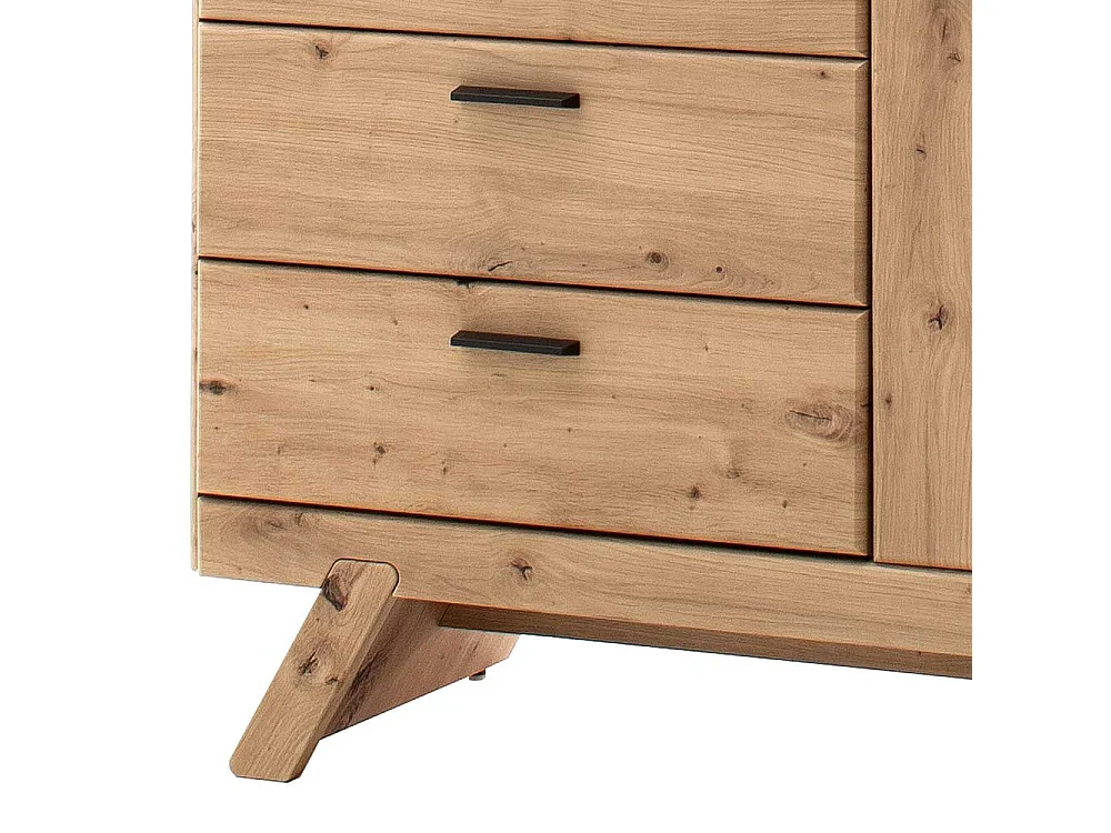 Wohnzimmerkommode in dunkel Grau und Eiche Optik 1-türig