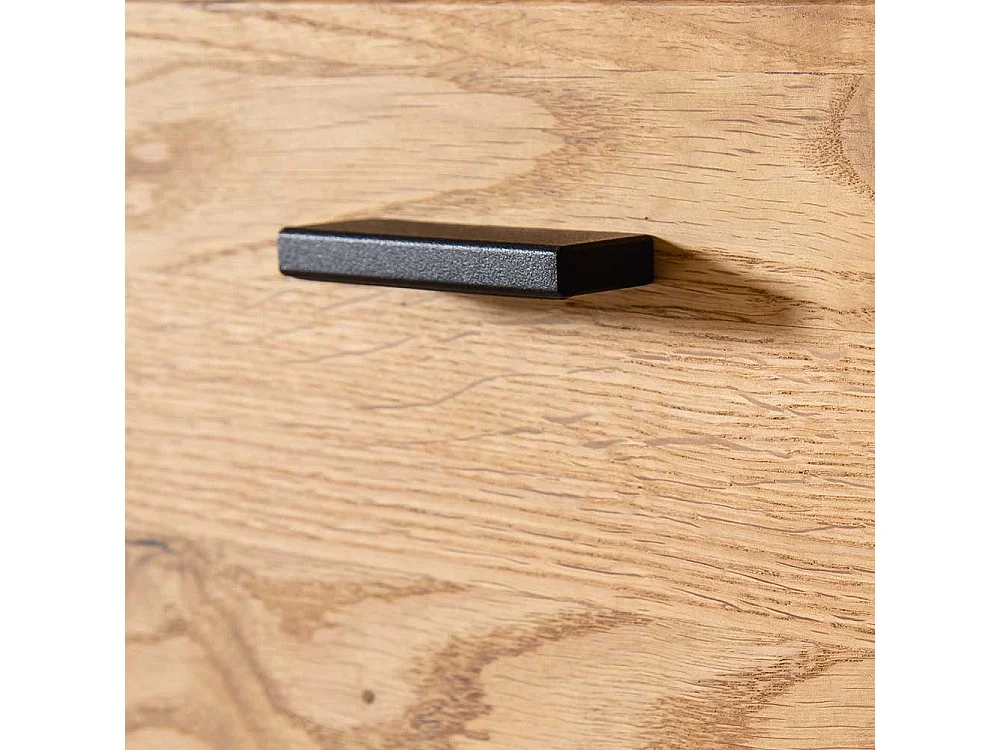 Hochwertiges Sidebord in Schwarzgrau und Wildeichefarben Bügelgestell aus Metall