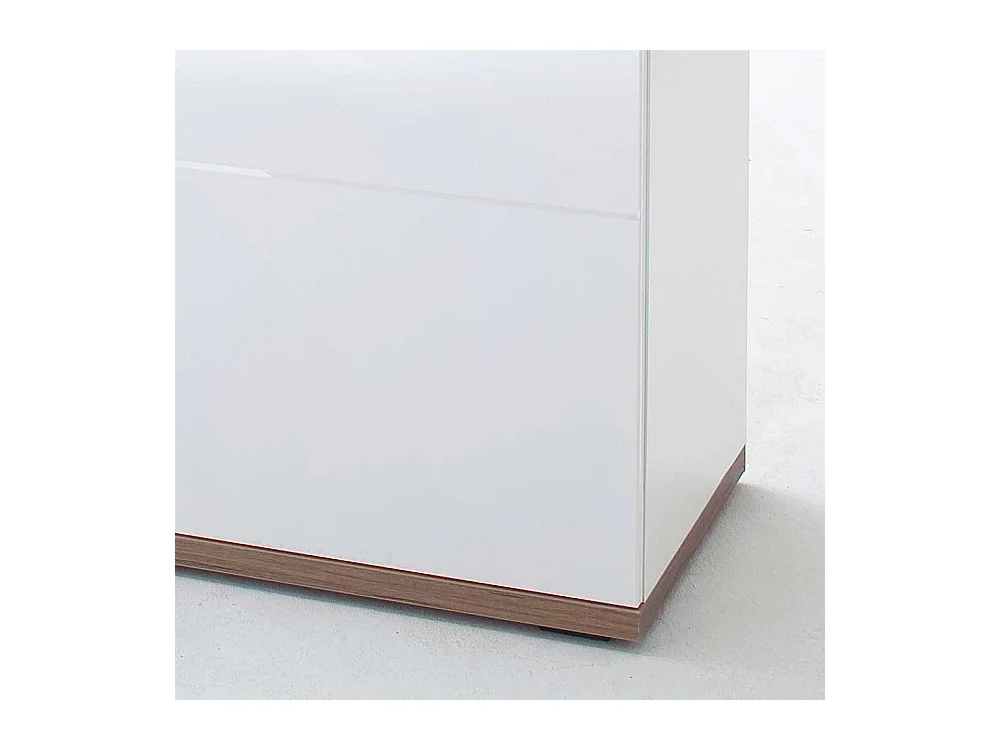 Sidebord Hochglanz in Weiß und Eiche Dekor 180 cm breit