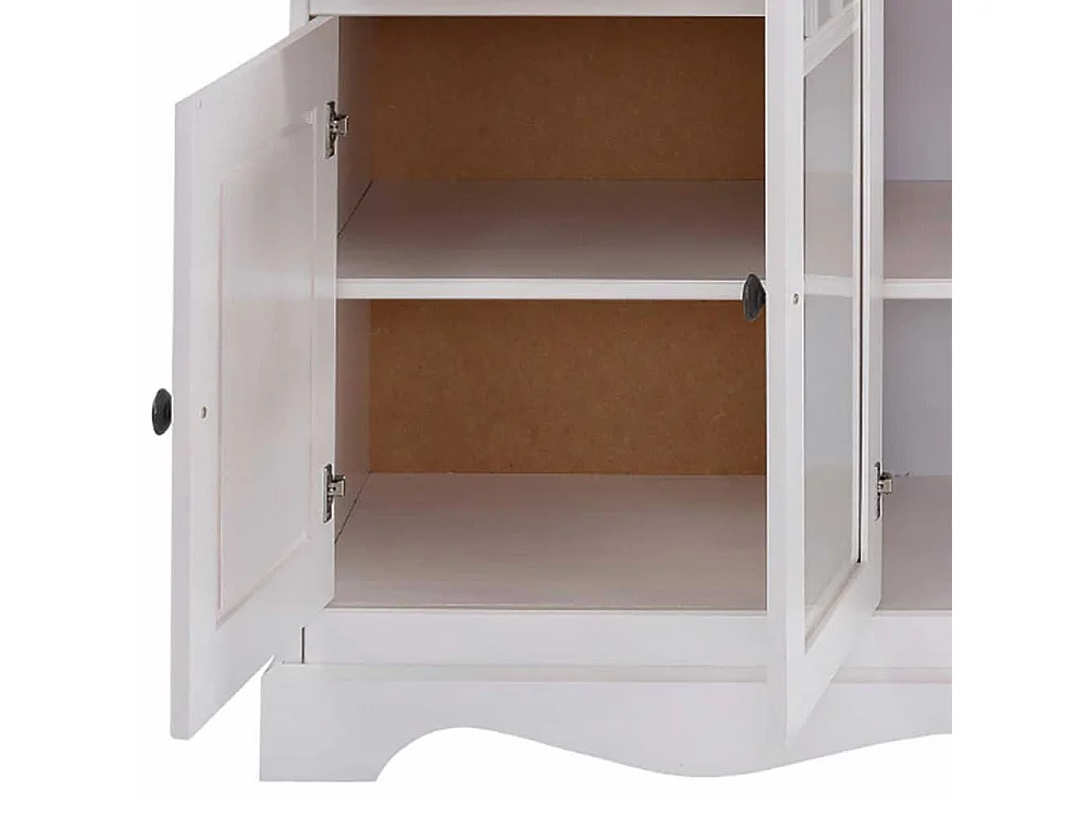 Sideboard Holzkommode im Landhausstil mit Glastür