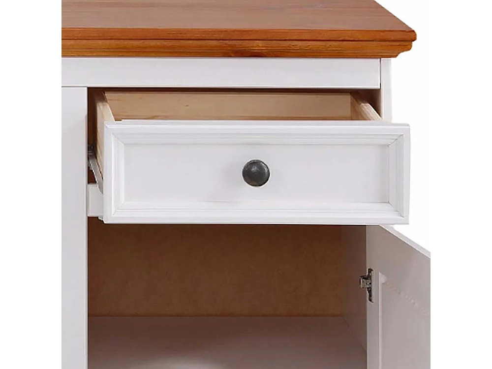 Sideboard Holzkommode im Landhausstil mit Glastür