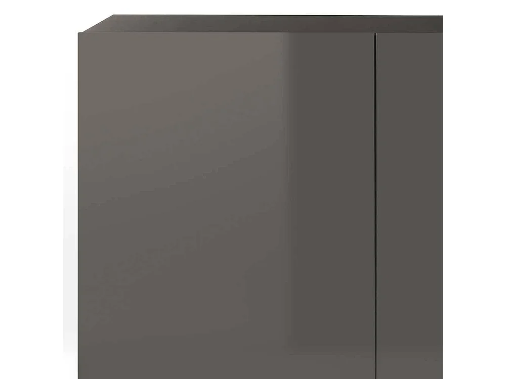 Design Sideboard in Dunkelgrau und Eichefarben 3 Drehtüren