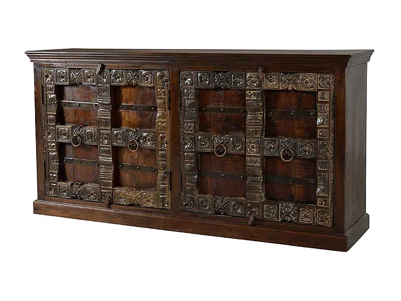 Massivholz Sideboard im Kolonialstil Teak