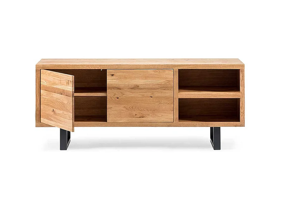 Loft Sideboard aus Asteiche Massivholz Bügelgestell aus Metall