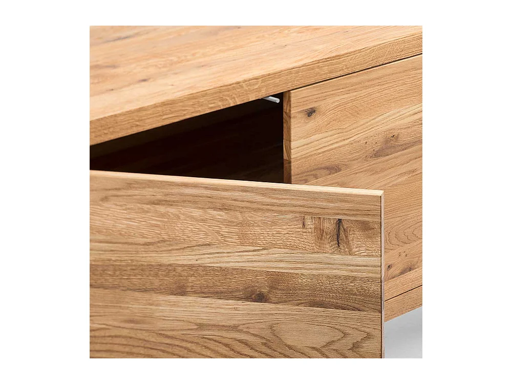 Loft Sideboard aus Asteiche Massivholz Bügelgestell aus Metall