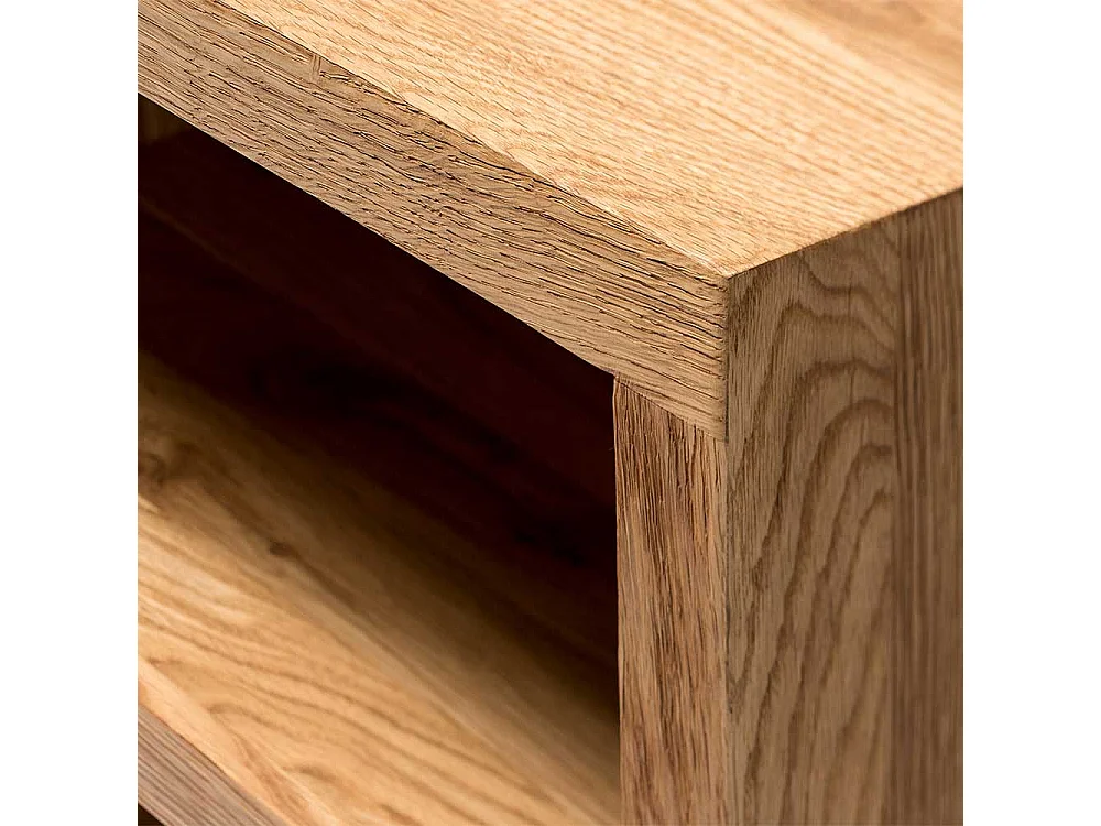 Loft Sideboard aus Asteiche Massivholz Bügelgestell aus Metall